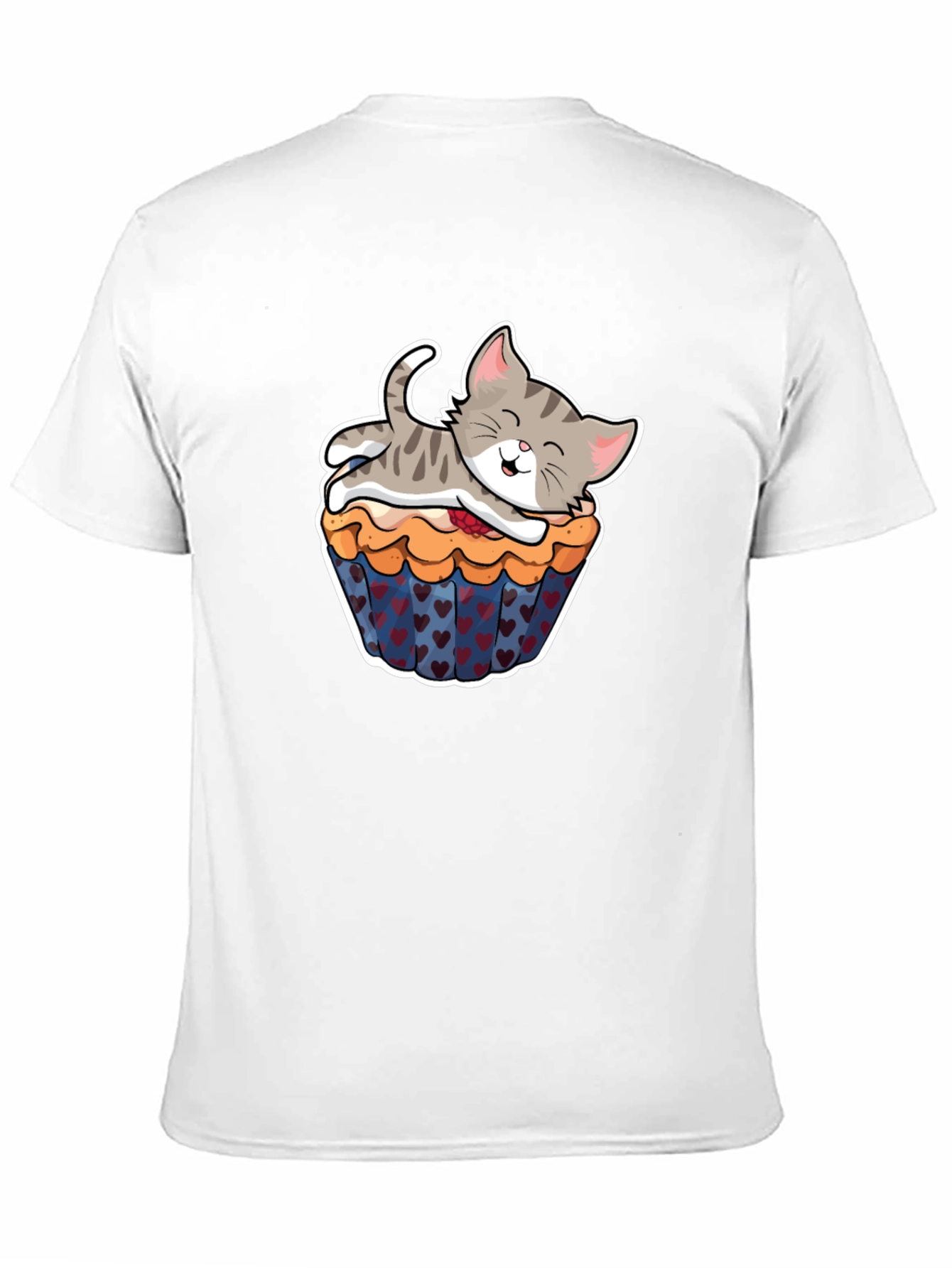 Cute Kitten Cupcake Black T-Shirt
