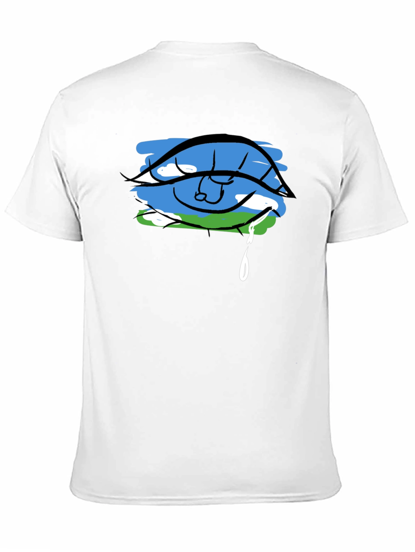 Eye Crying Earth Graphic Black T-Shirt