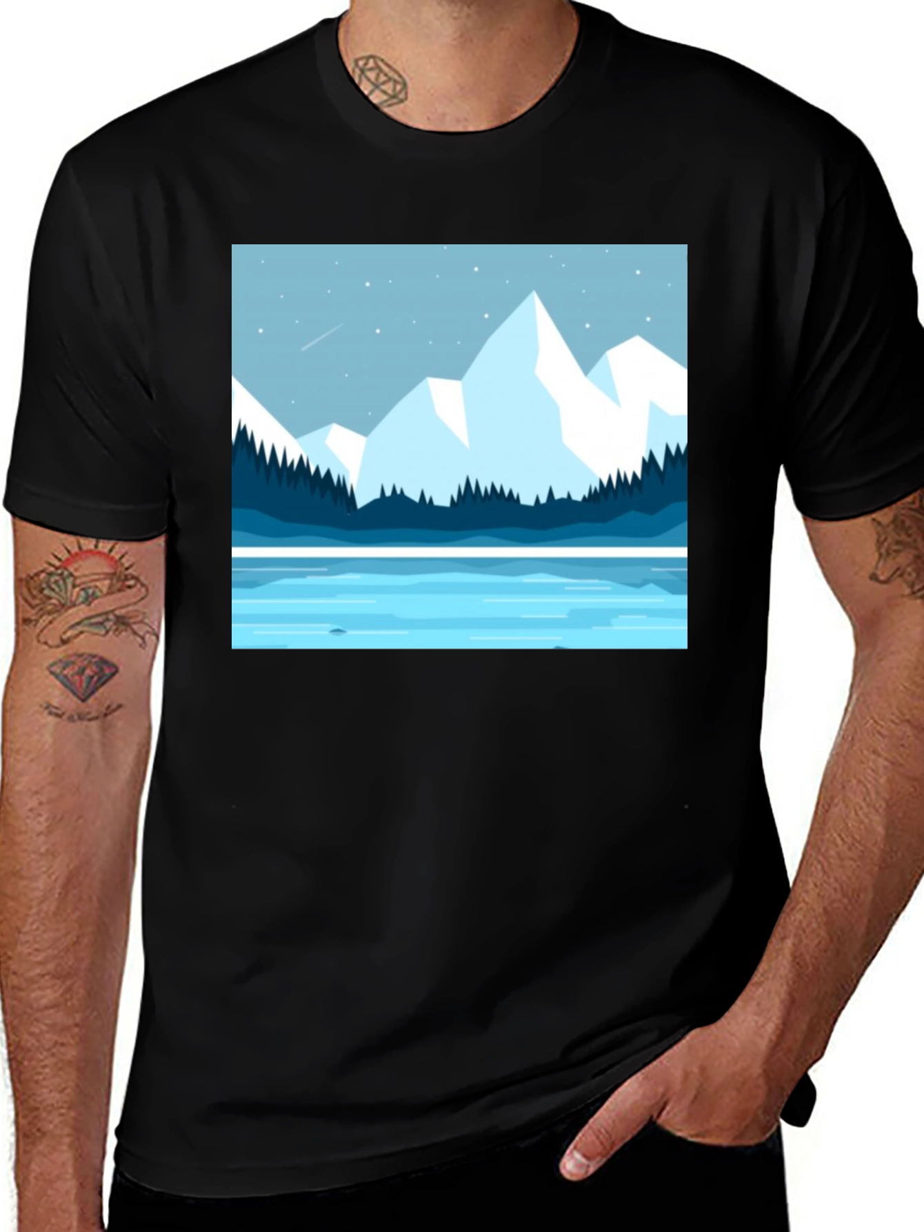 Mountain Scene Graphic T-Shirt