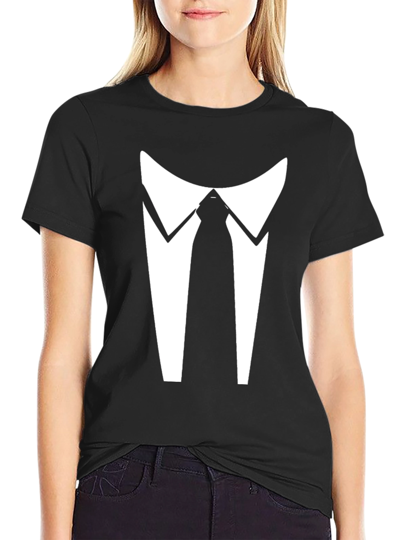 Tuxedo Print Black T-Shirt - Formal Wear Alternative