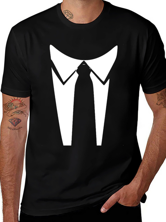 Tuxedo Print Black T-Shirt - Formal Wear Alternative