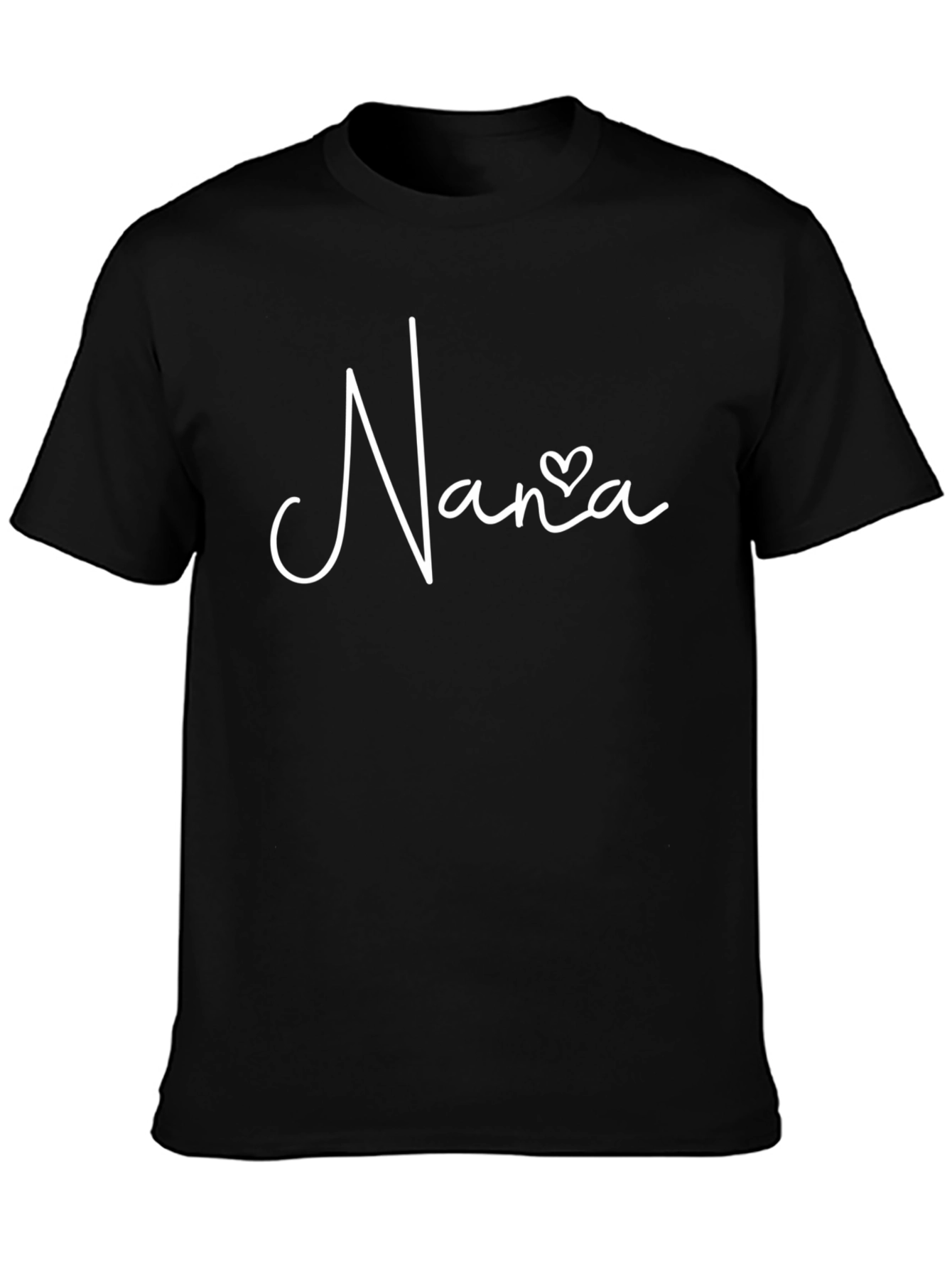 Nana Heart Script T-Shirt - Black