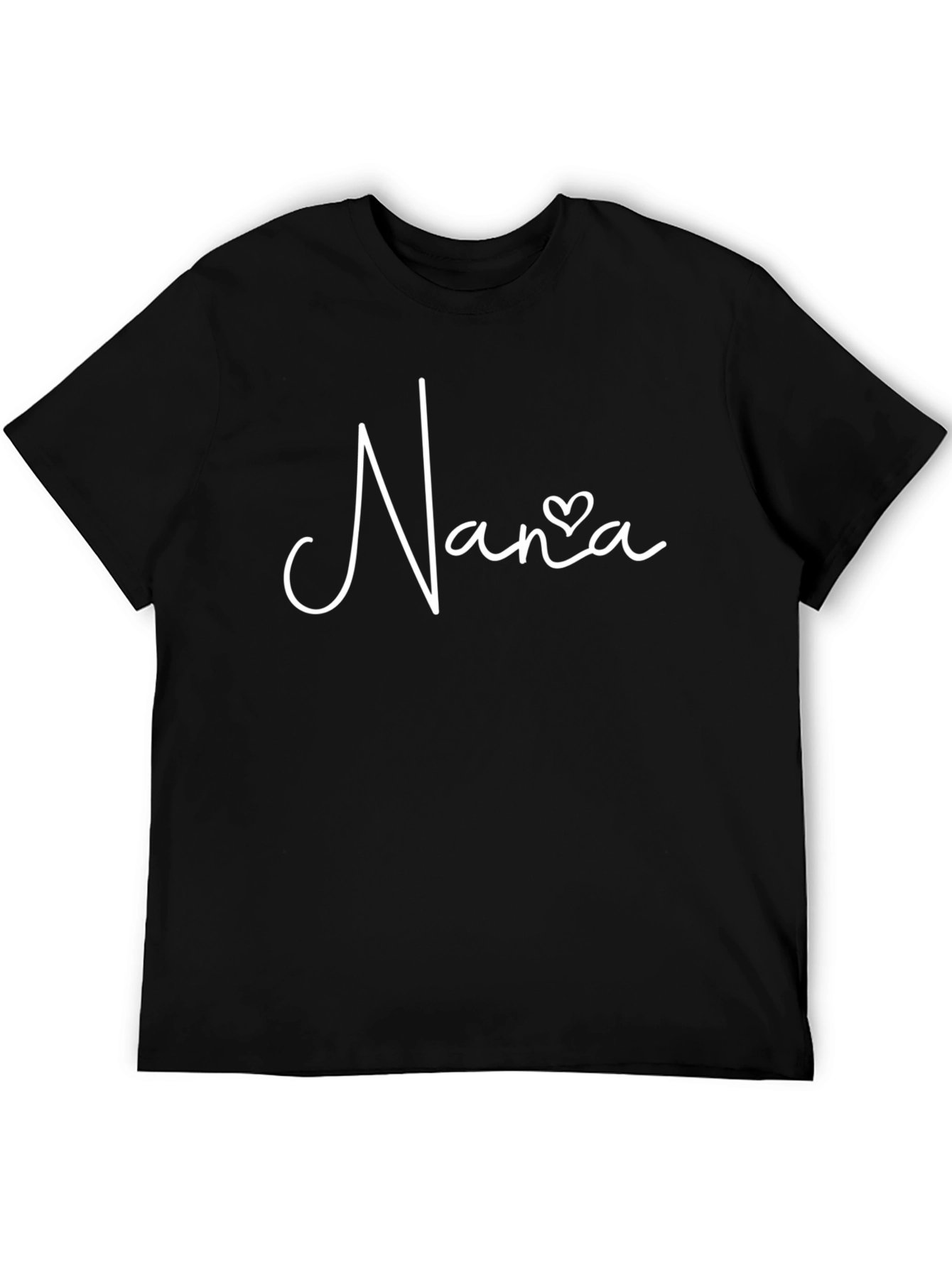Nana Heart Script T-Shirt - Black