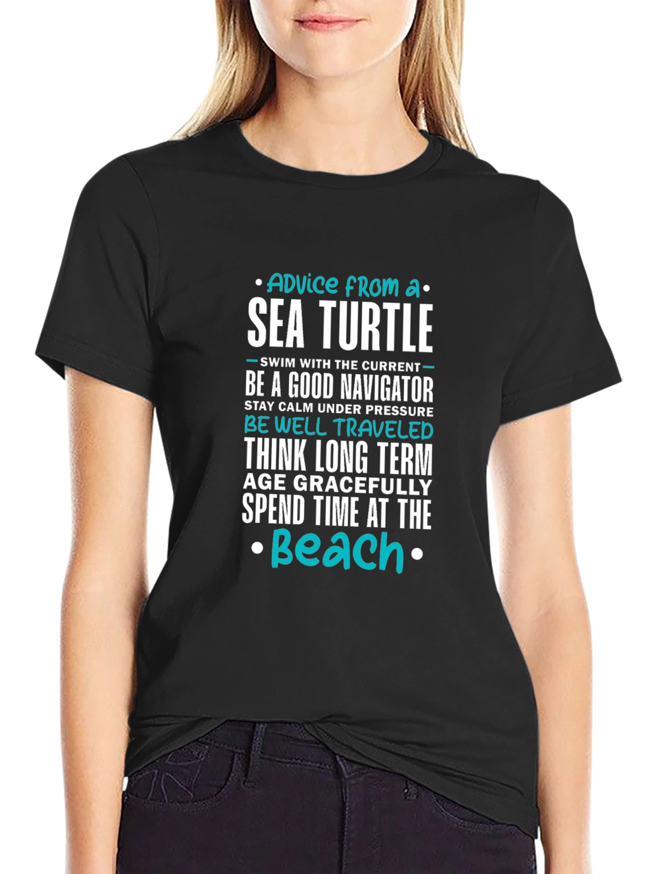 Sea Turtle Advice T-Shirt - Inspirational Beach Tee