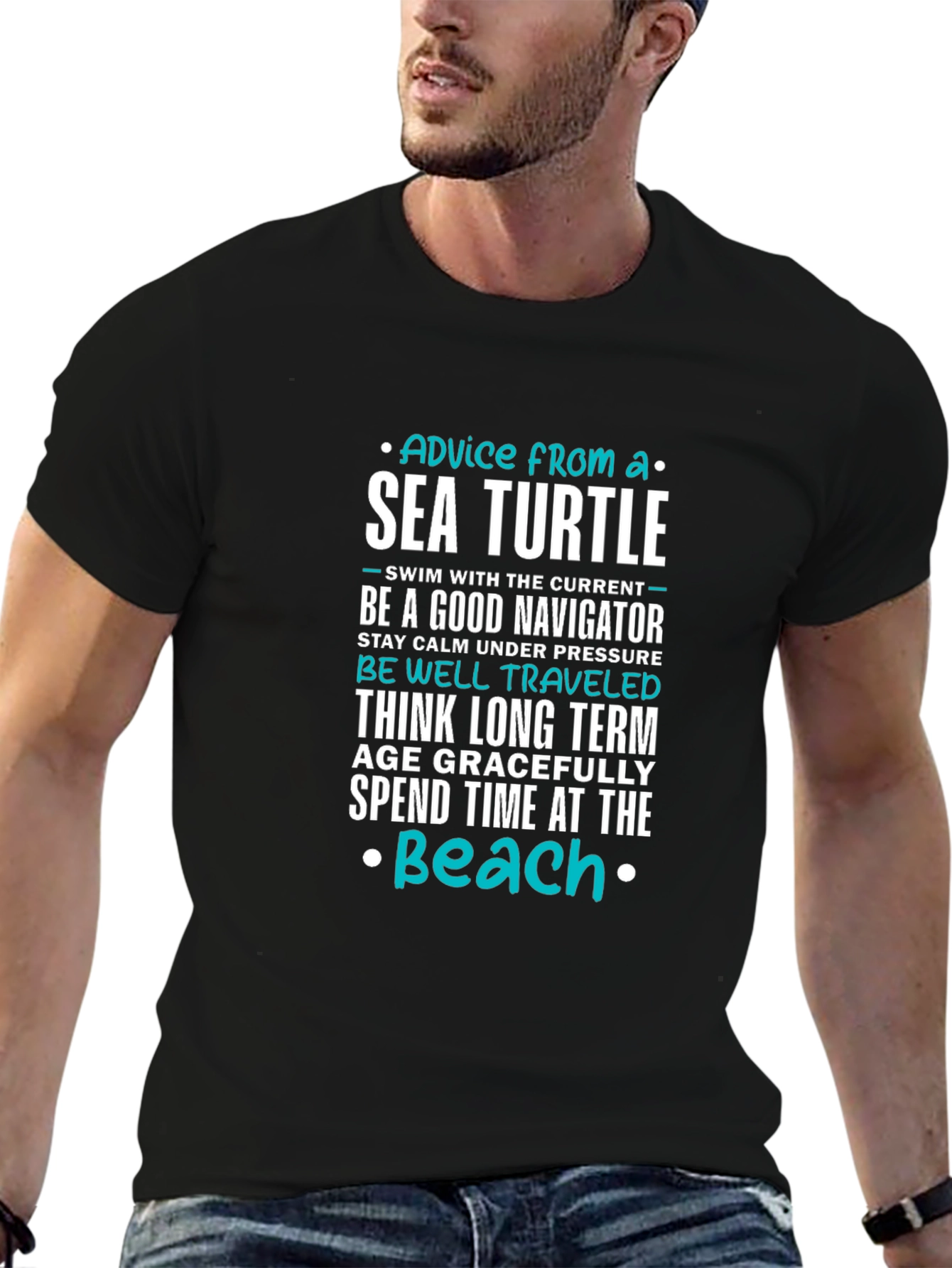 Sea Turtle Advice T-Shirt - Inspirational Beach Tee