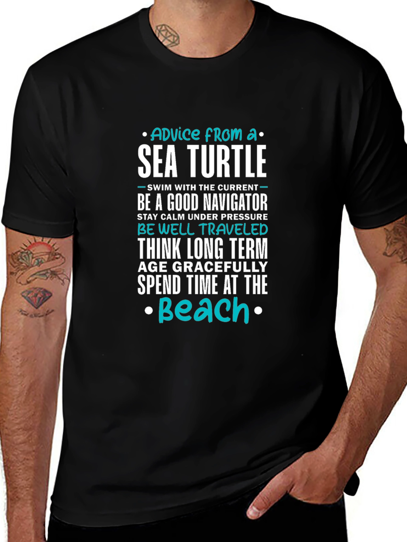 Sea Turtle Advice T-Shirt - Inspirational Beach Tee