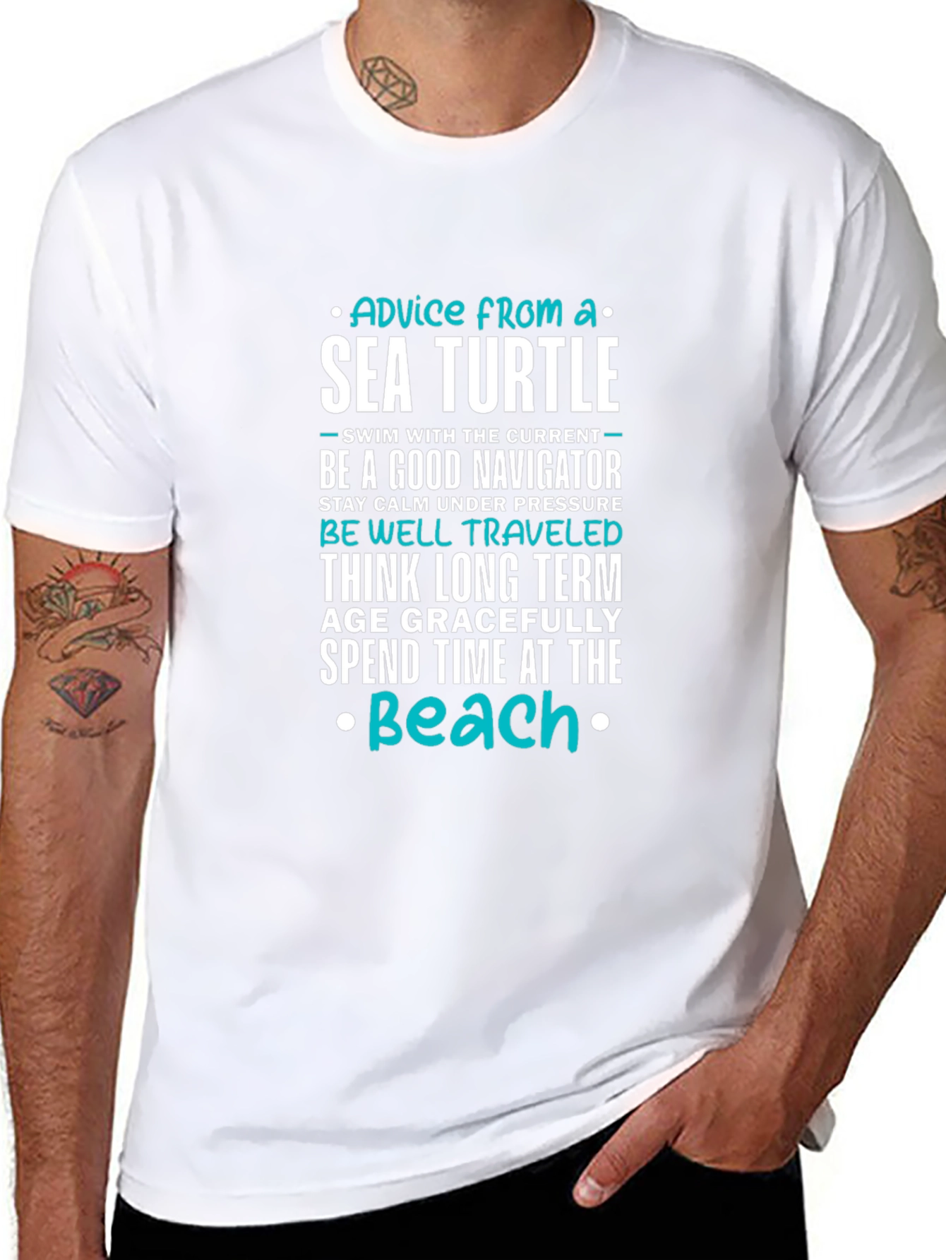 Sea Turtle Advice T-Shirt - Inspirational Beach Tee