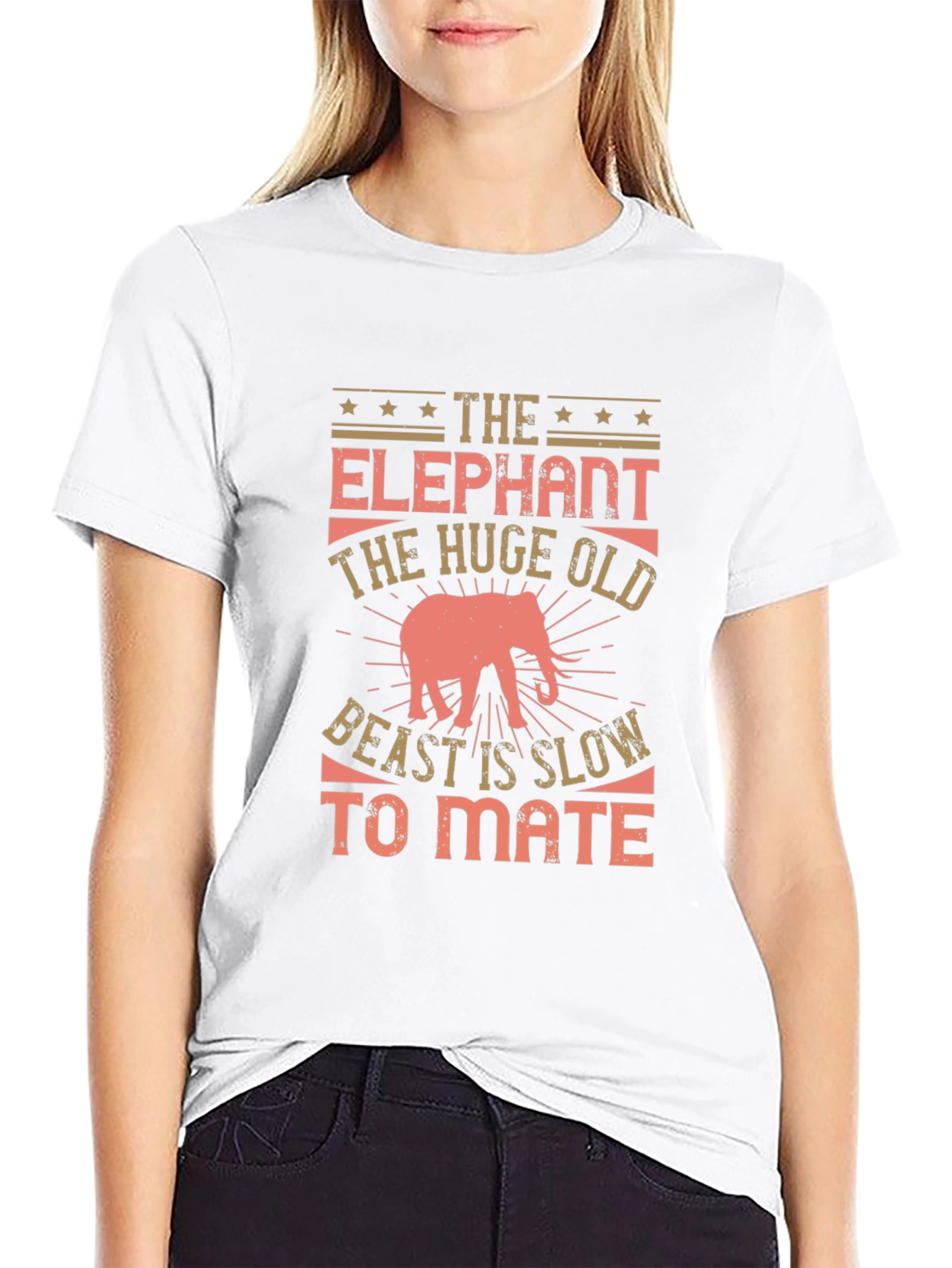 Elephant Beast Graphic Print T-Shirt