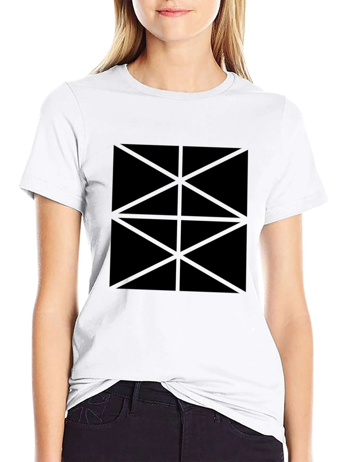 Geometric Black Graphic Tee - Minimalist Design