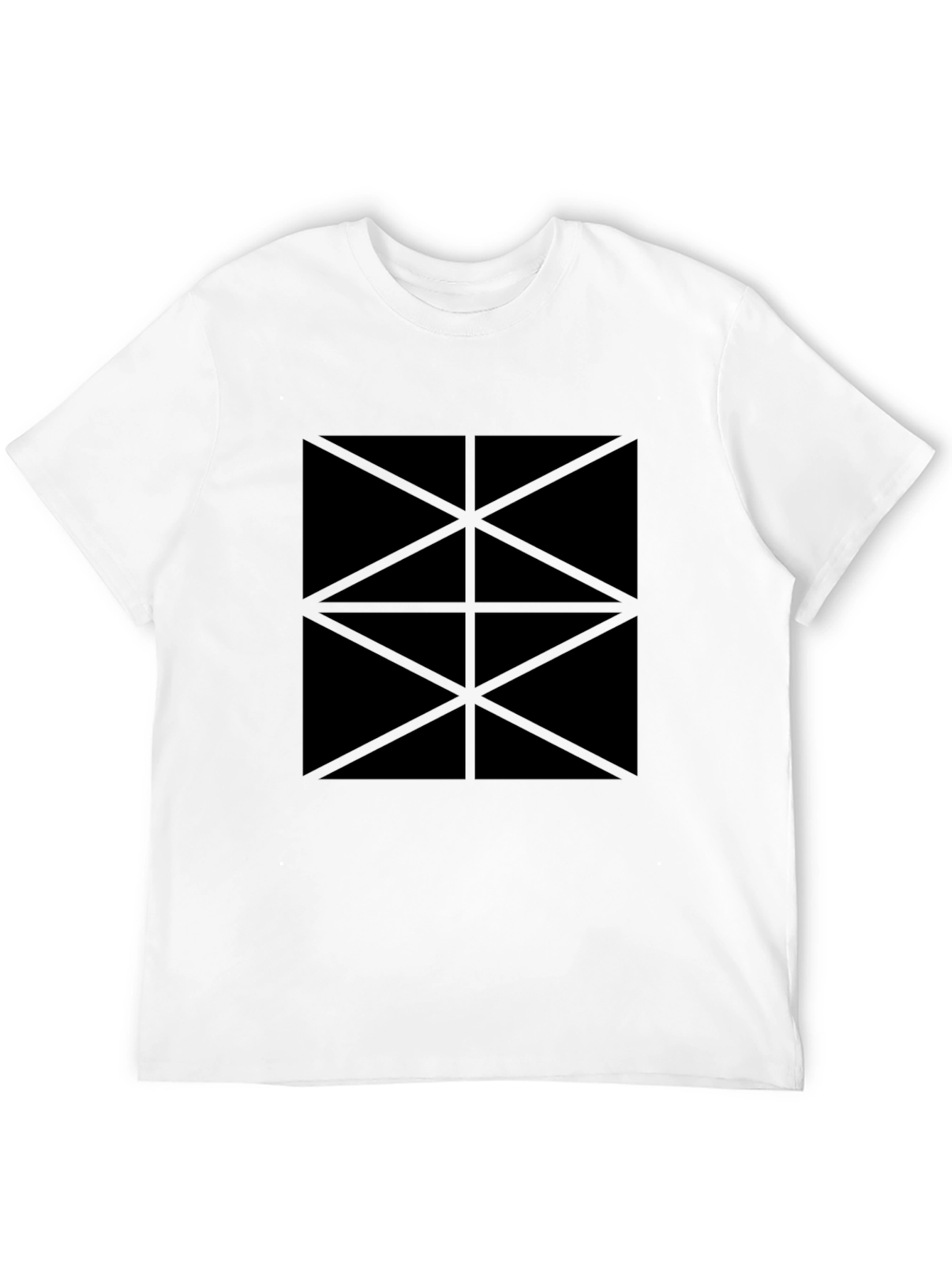 Geometric Black Graphic Tee - Minimalist Design
