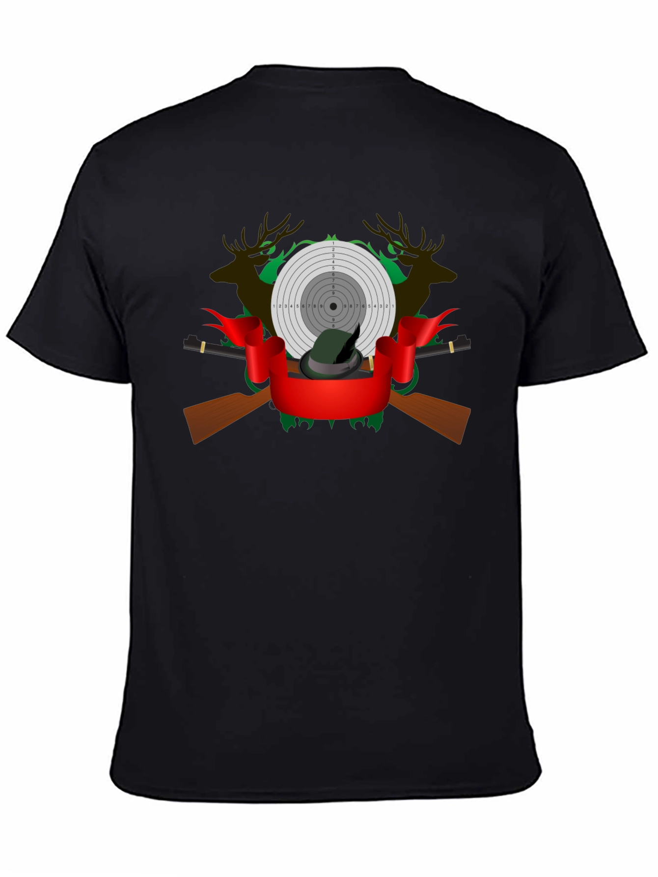 Hunting Graphic Tee - Deer Target and Rifle Design