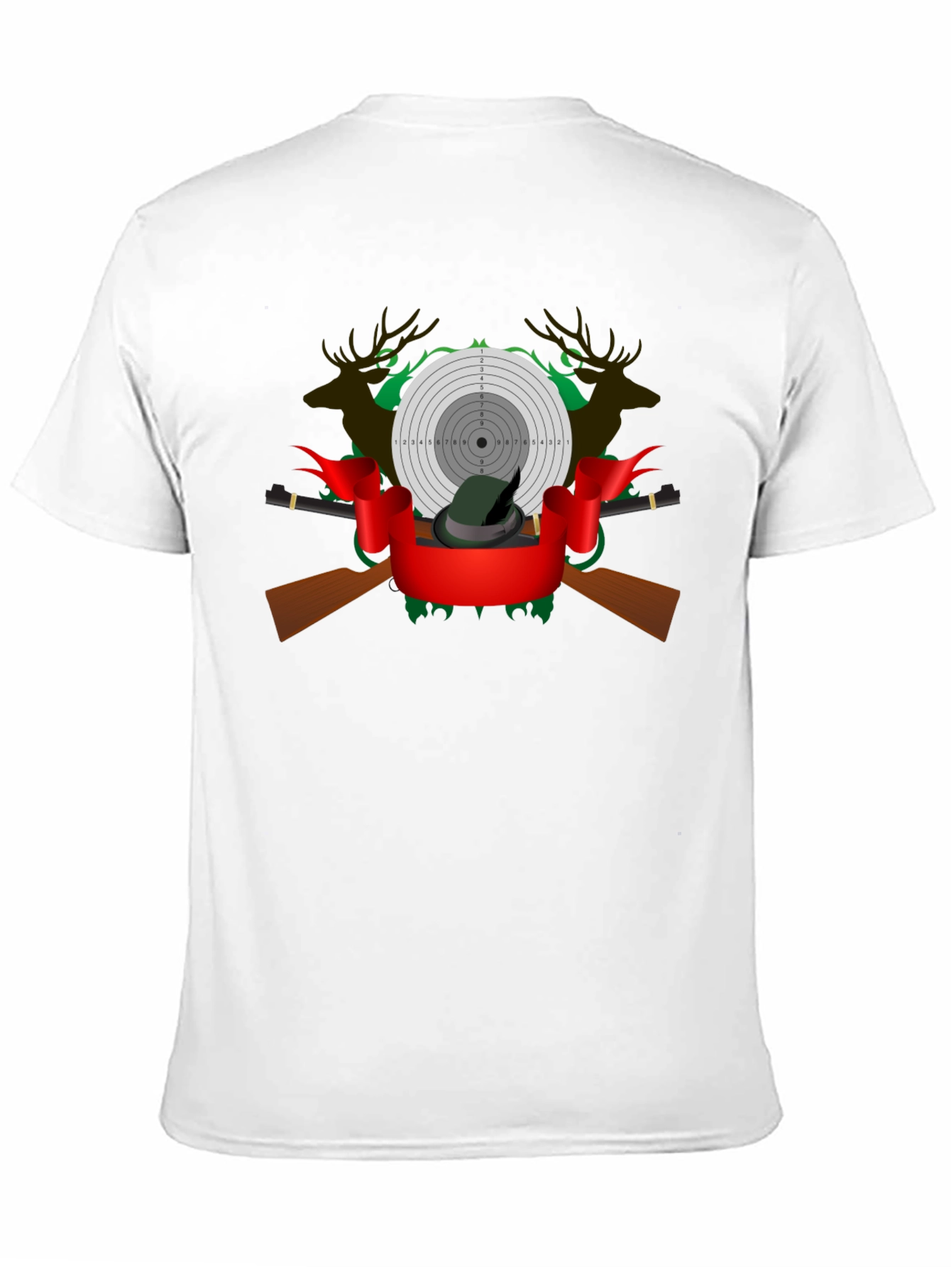 Hunting Graphic Tee - Deer Target and Rifle Design