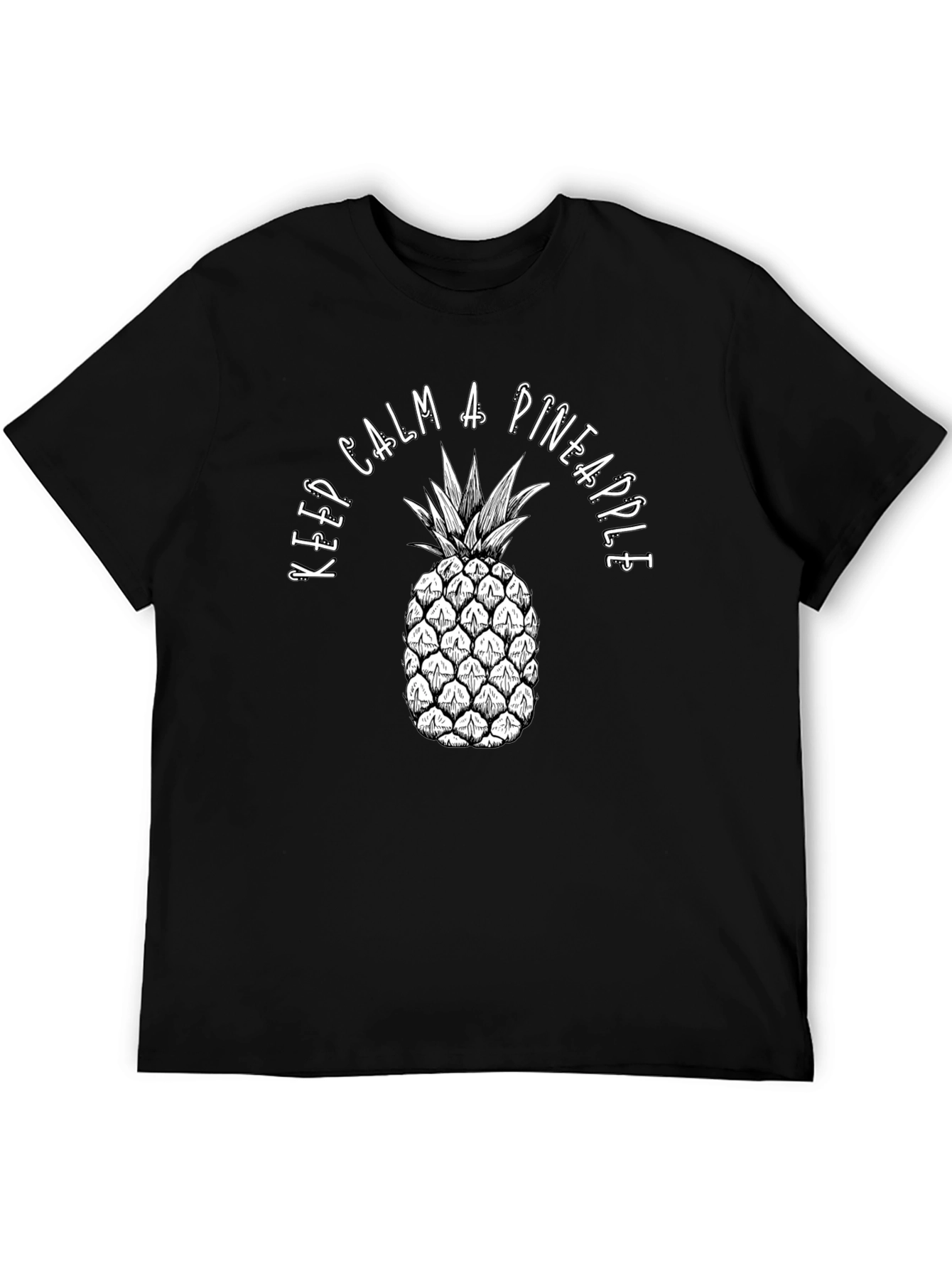 Keep Calm A Pineapple Black T-Shirt