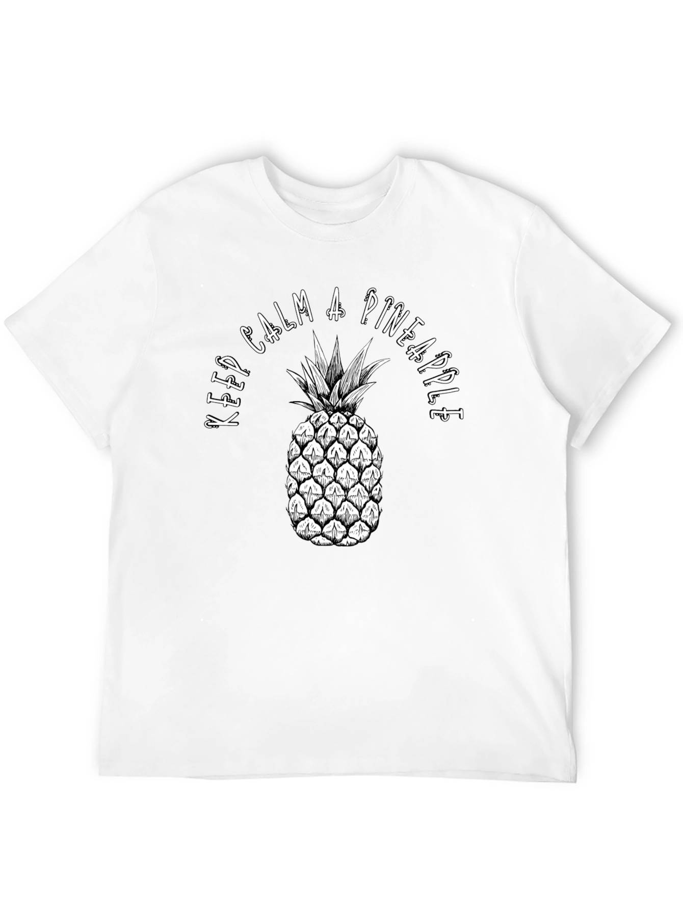 Keep Calm A Pineapple Black T-Shirt