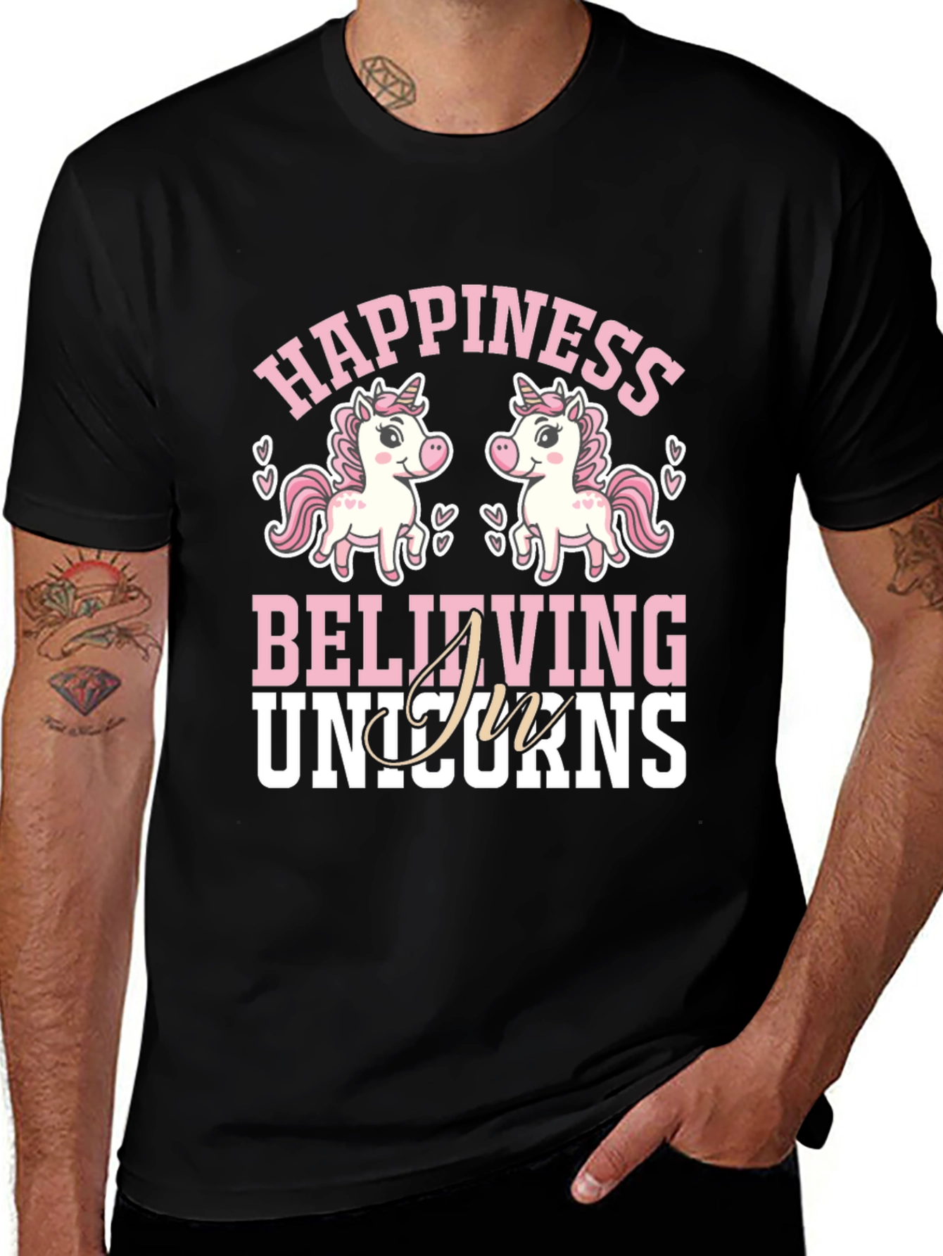 Happiness Believing In Unicorns T-Shirt