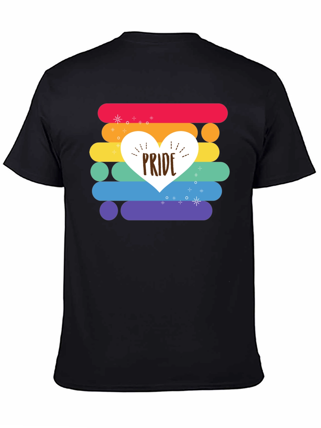 Pride Heart Rainbow Striped T-Shirt