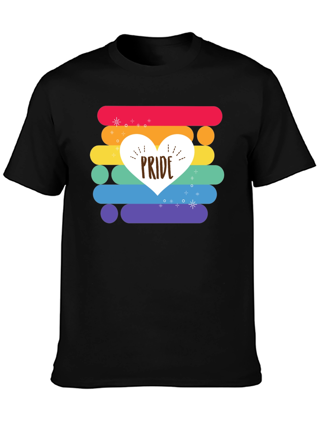 Pride Heart Rainbow Striped T-Shirt