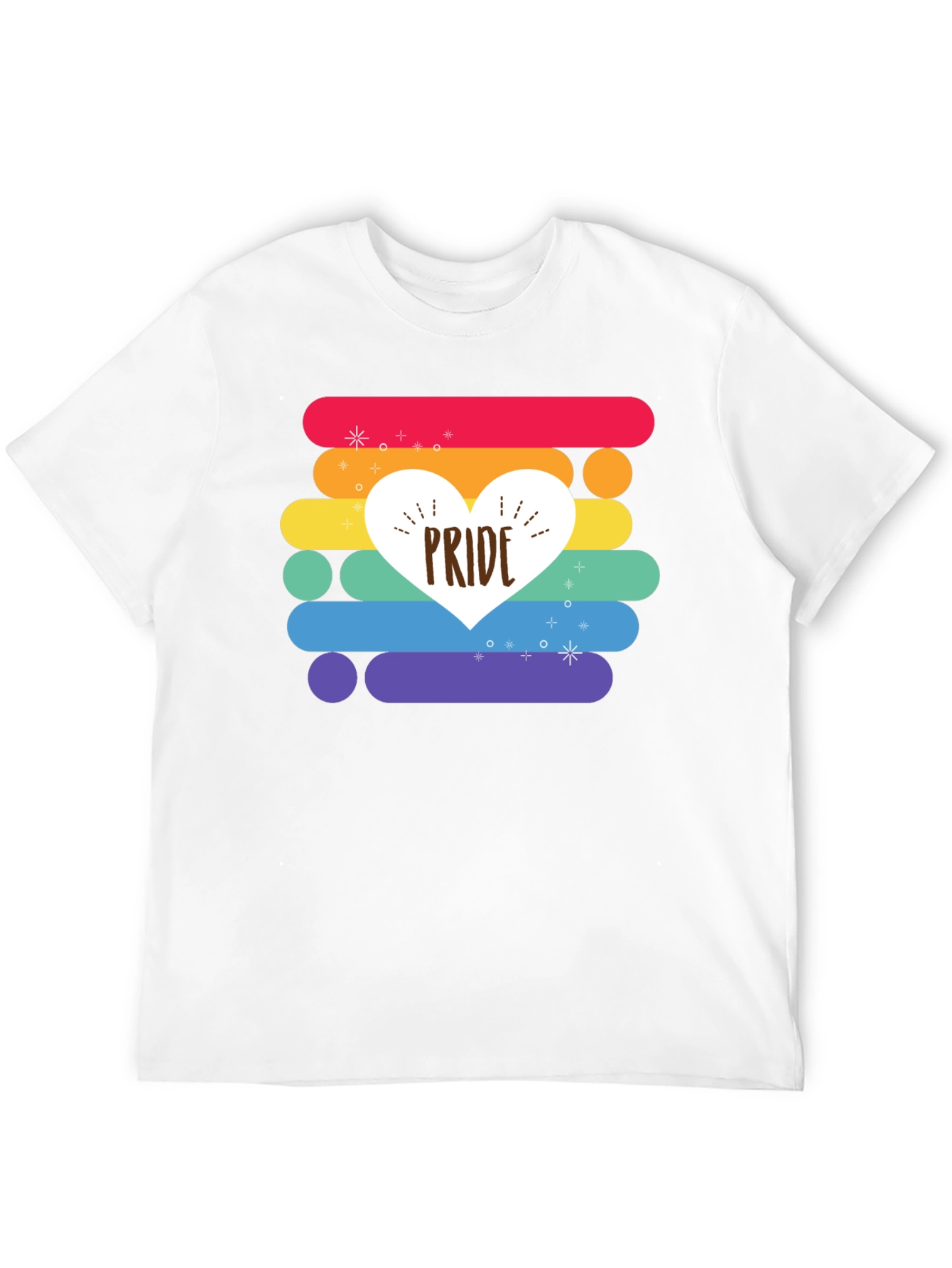 Pride Heart Rainbow Striped T-Shirt