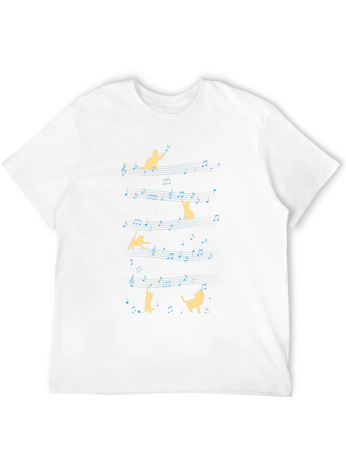 Musical Cat T-Shirt - Mens Black Tee