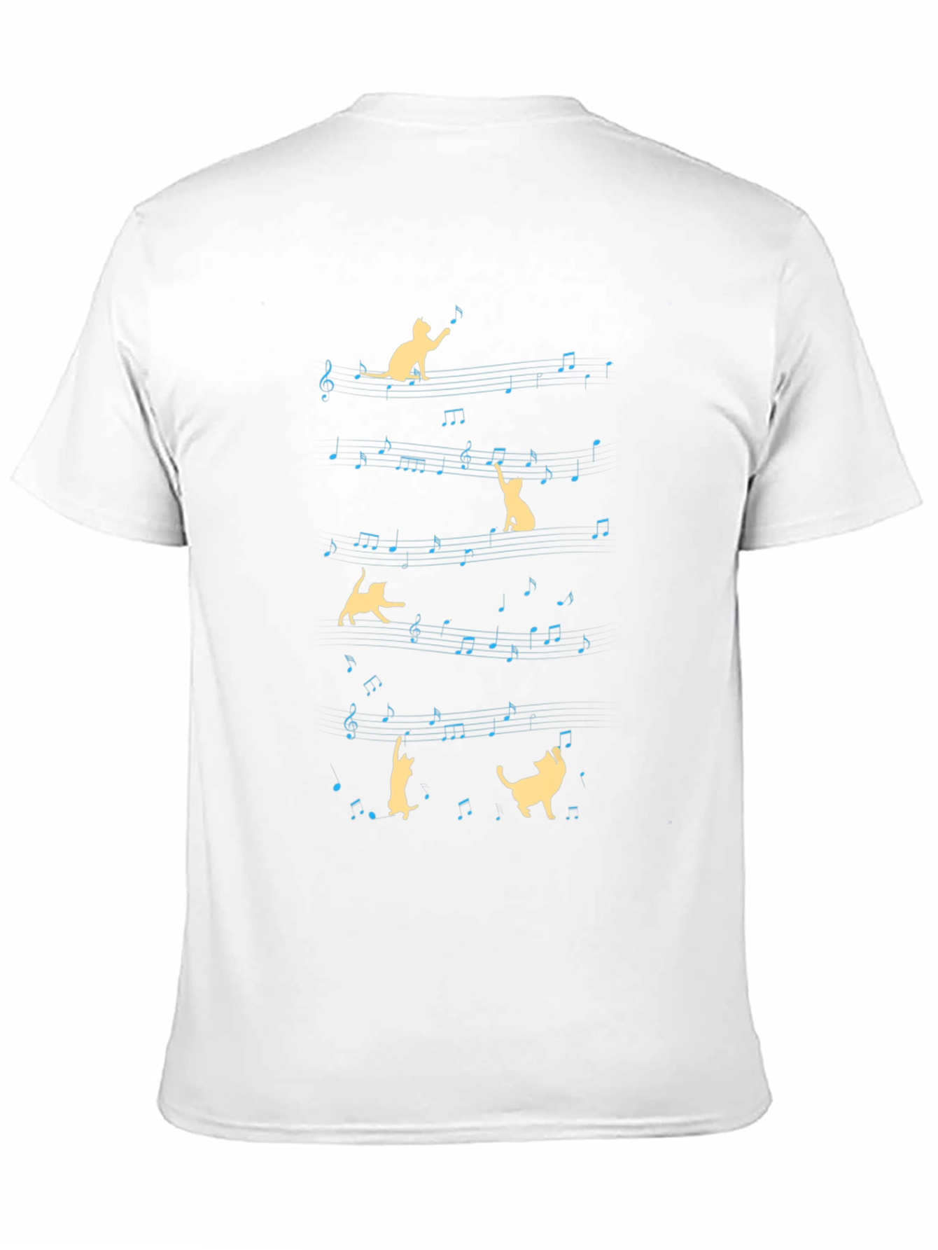 Musical Cat T-Shirt - Mens Black Tee