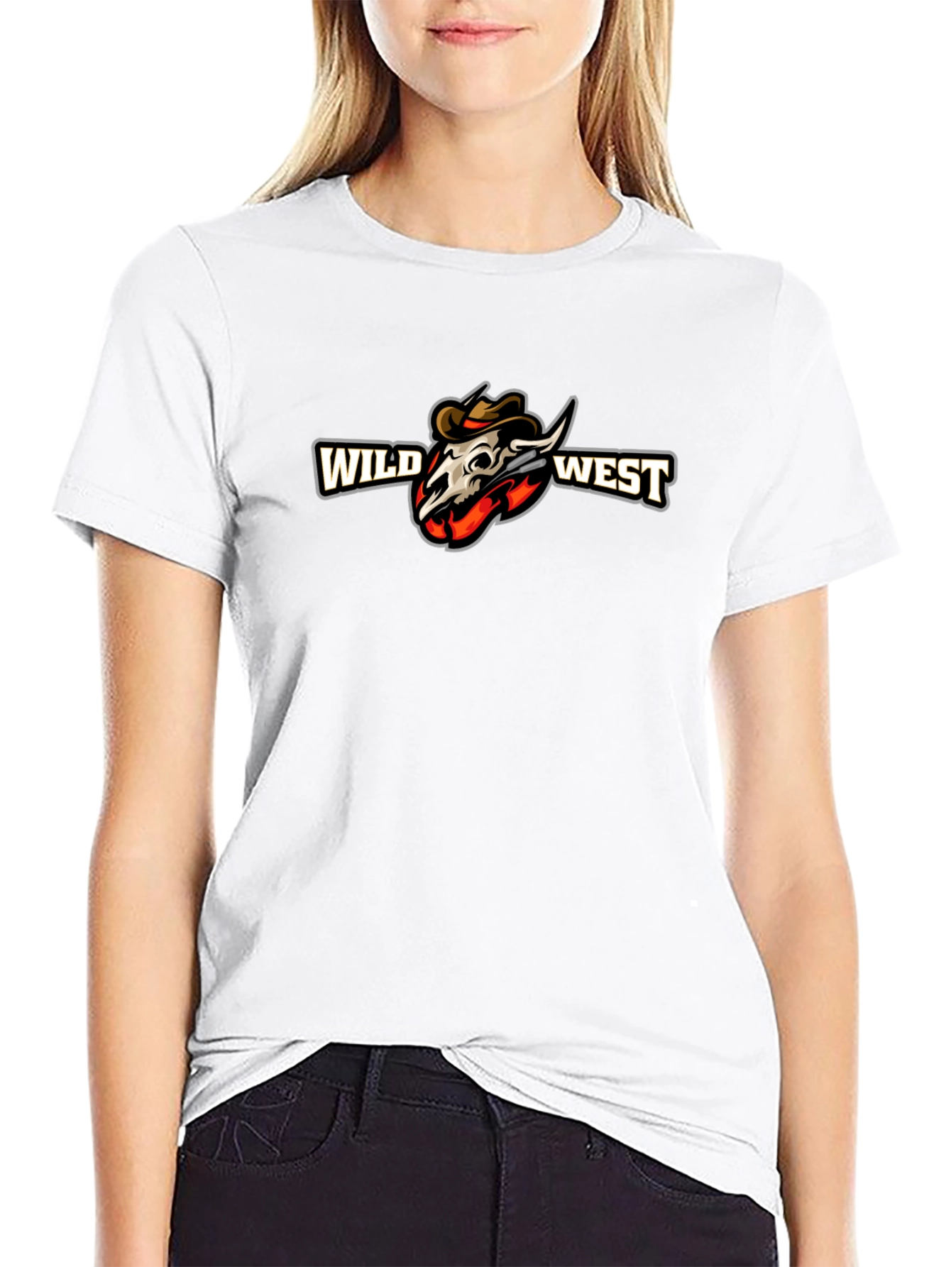 Wild West Graphic Print Black T-Shirt