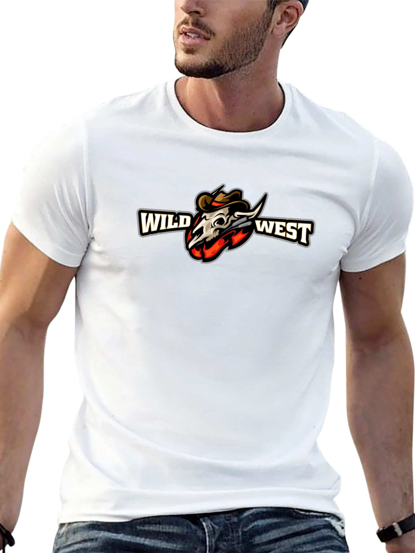 Wild West Graphic Print Black T-Shirt
