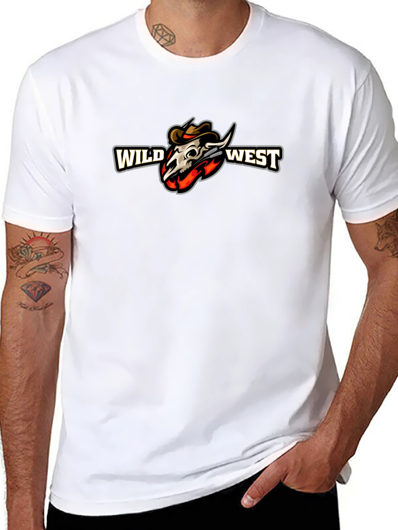 Wild West Graphic Print Black T-Shirt