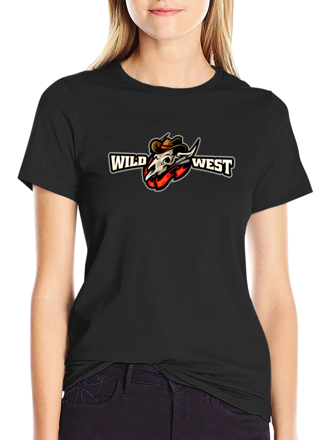 Wild West Graphic Print Black T-Shirt