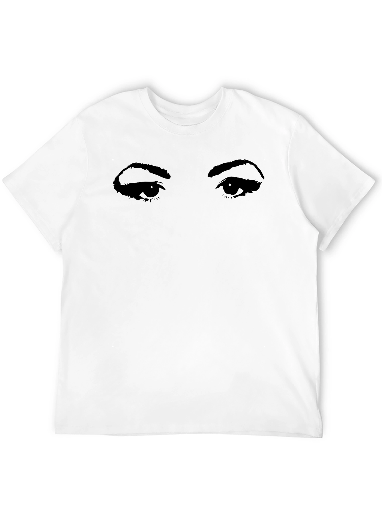 Intriguing Eyes Graphic Tee - Black Cotton