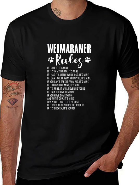 Weimaraner Rules T-Shirt - Dog Lover Gift