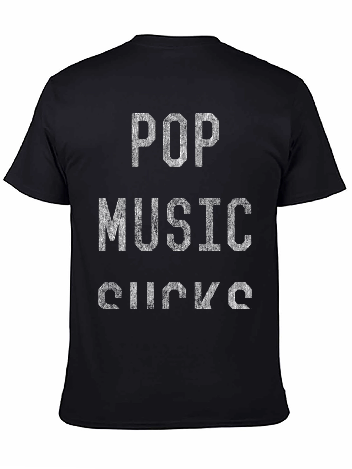 Pop Music Sucks Graphic Tee - Black T-Shirt