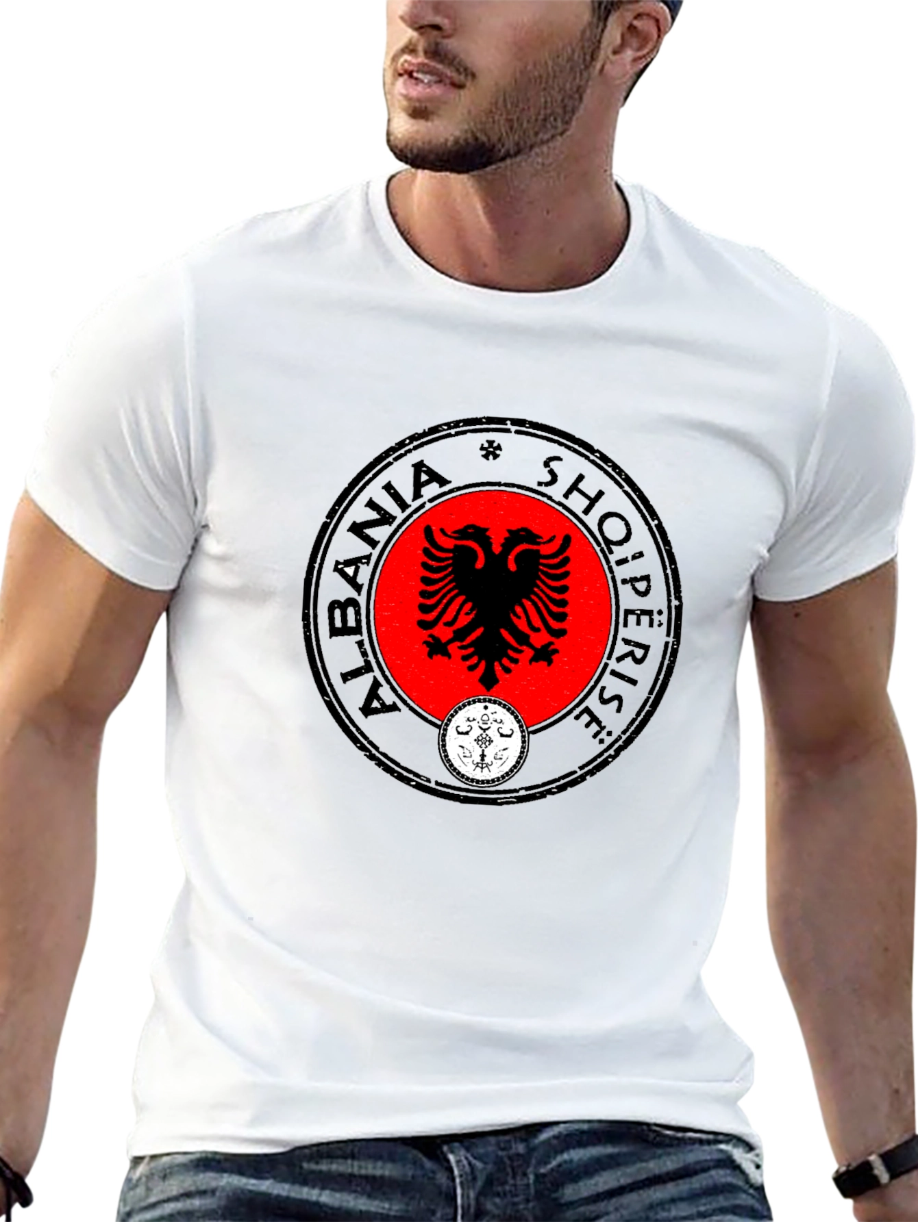 Albania Eagle Emblem Black T-Shirt