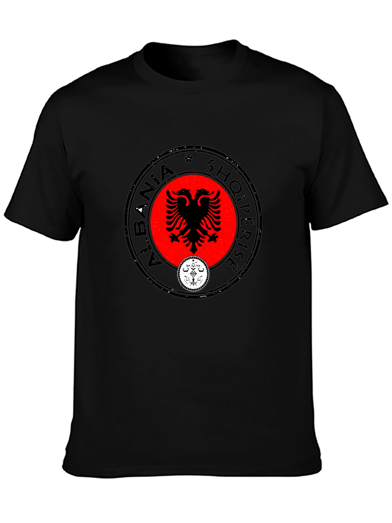 Albania Eagle Emblem Black T-Shirt