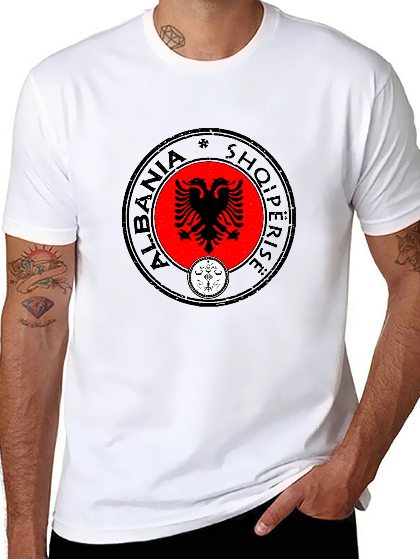 Albania Eagle Emblem Black T-Shirt