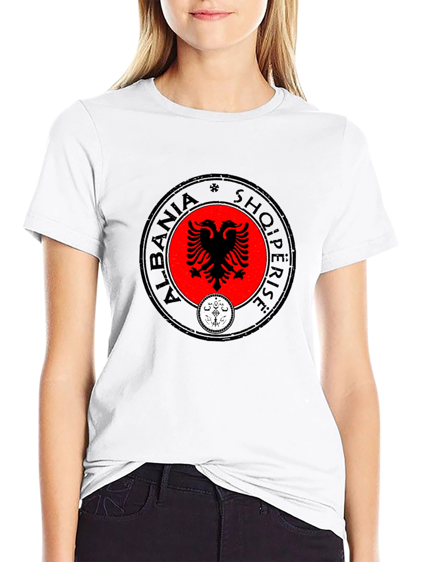 Albania Eagle Emblem Black T-Shirt