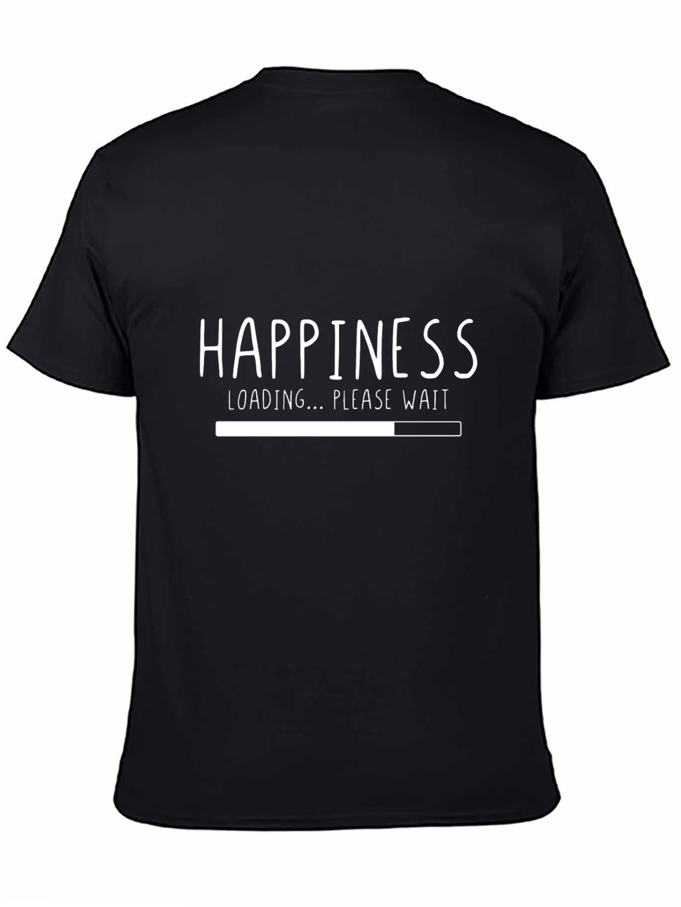 Happiness Loading Graphic Tee - Black Cotton Comfort