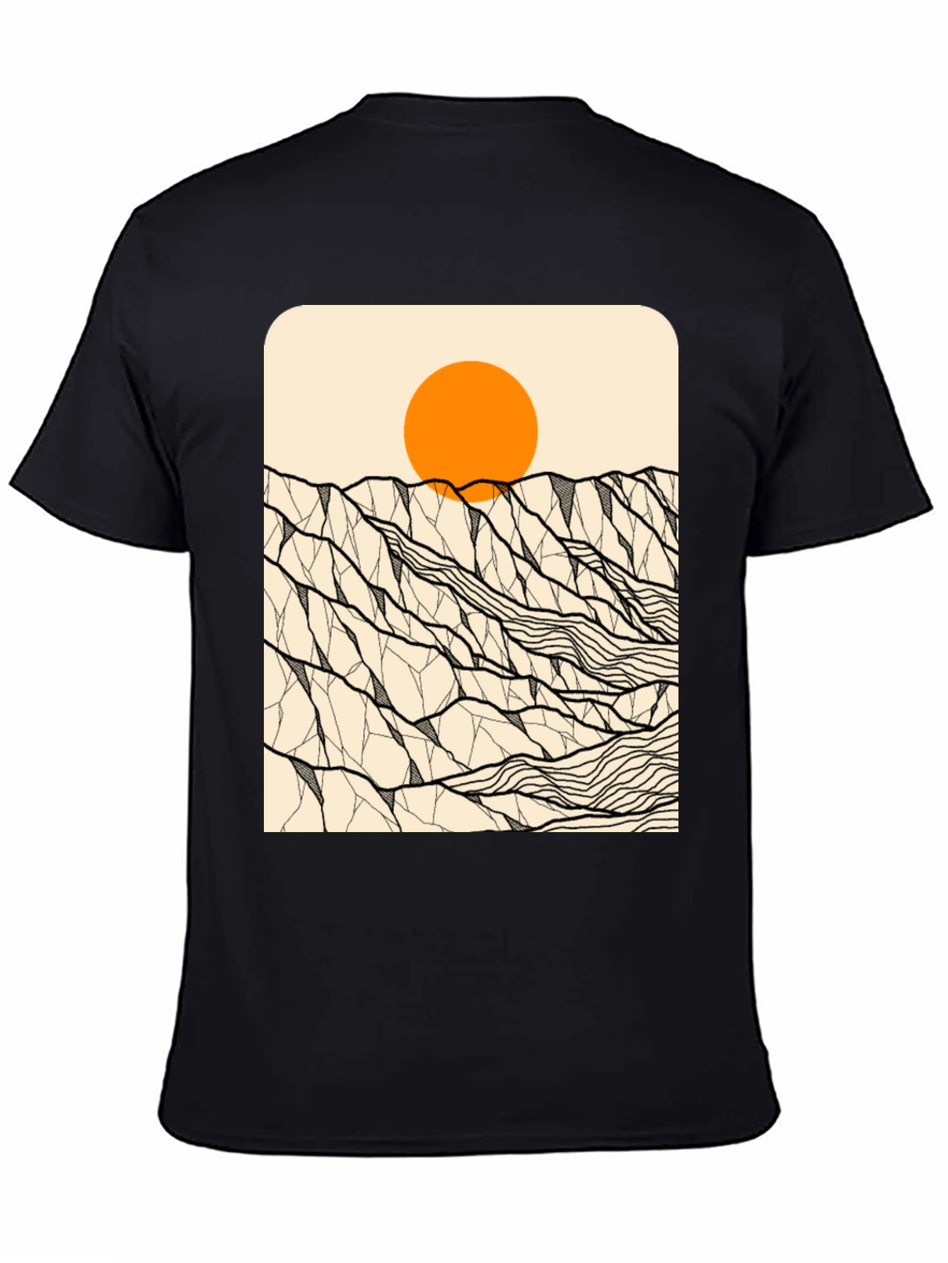 Geometric Mountain Sunset Graphic Tee