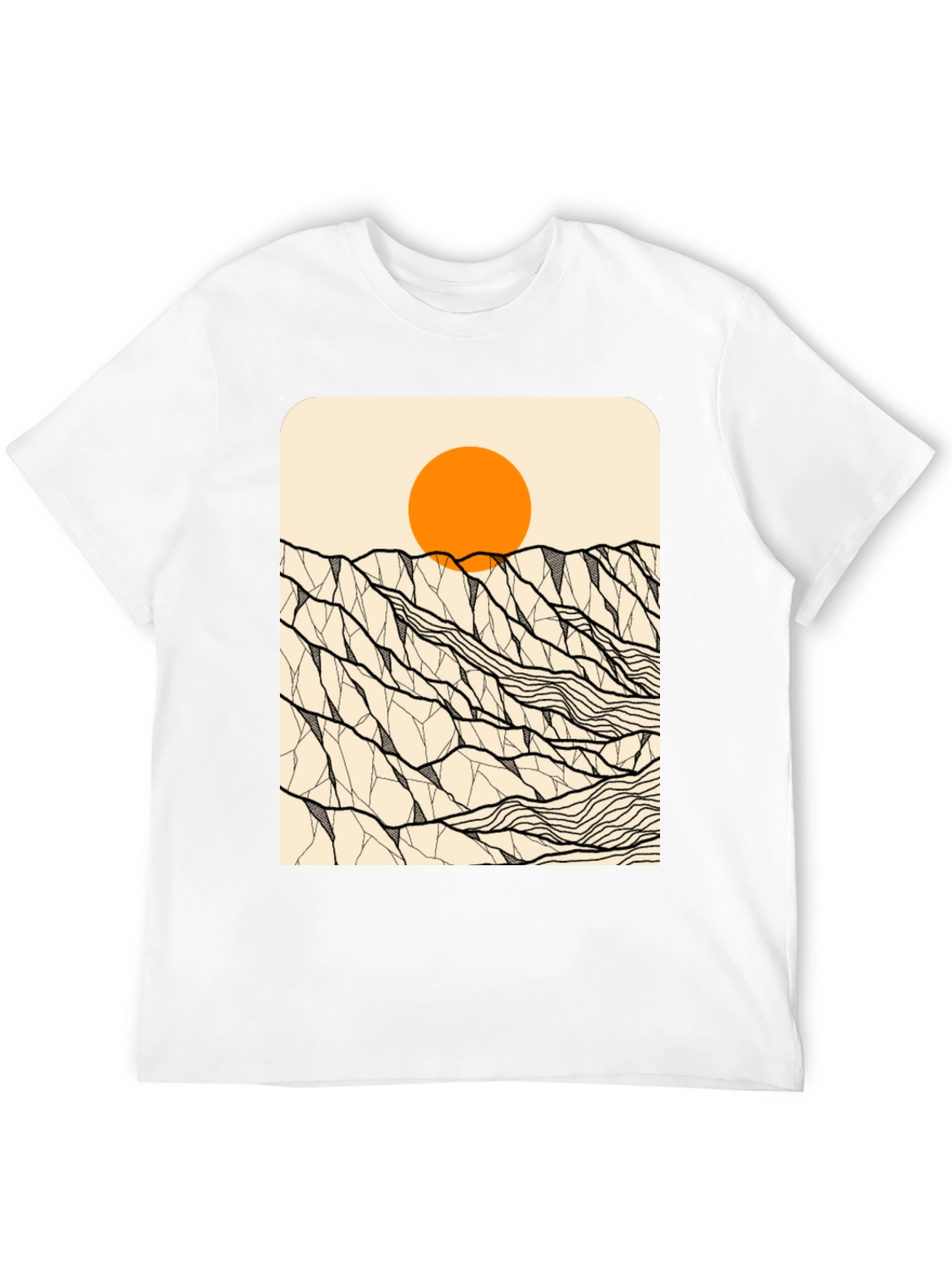 Geometric Mountain Sunset Graphic Tee