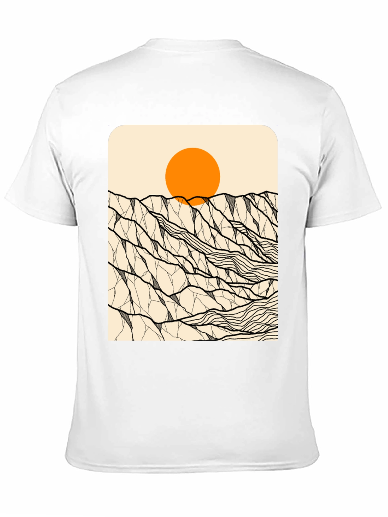 Geometric Mountain Sunset Graphic Tee