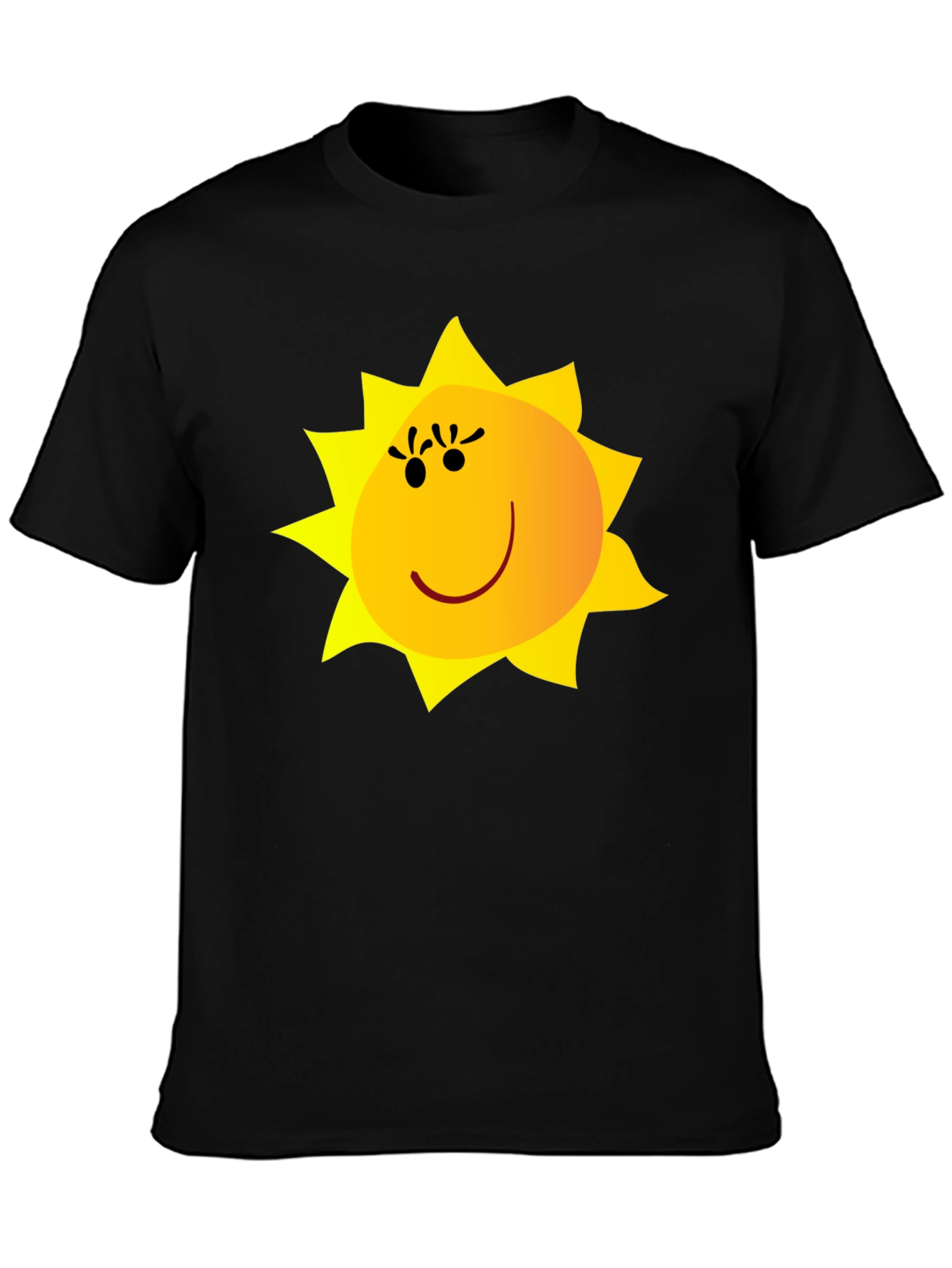 Happy Sun Graphic Tee - Black Cotton Blend