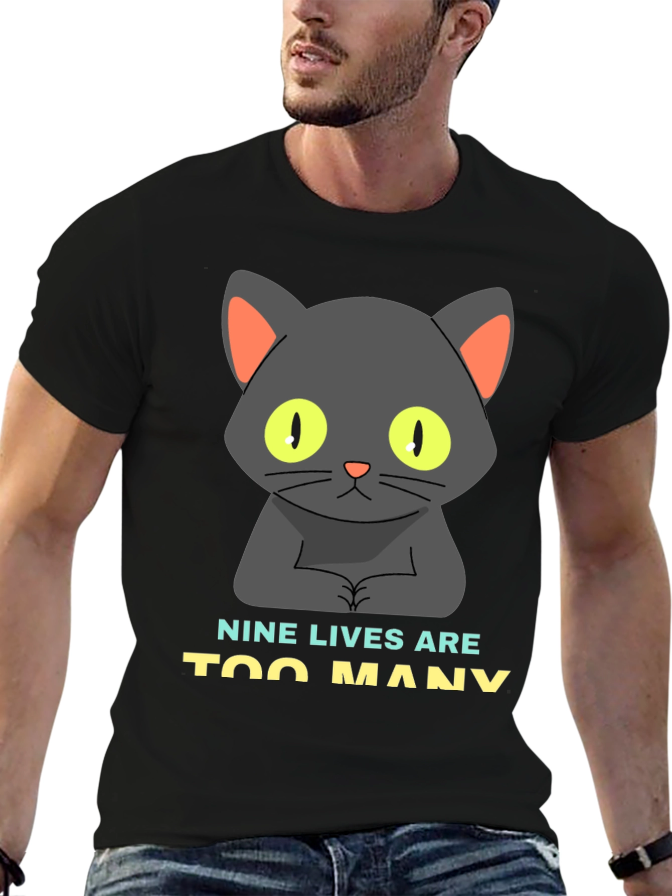 Nine Lives Cat Graphic Tee - Unisex