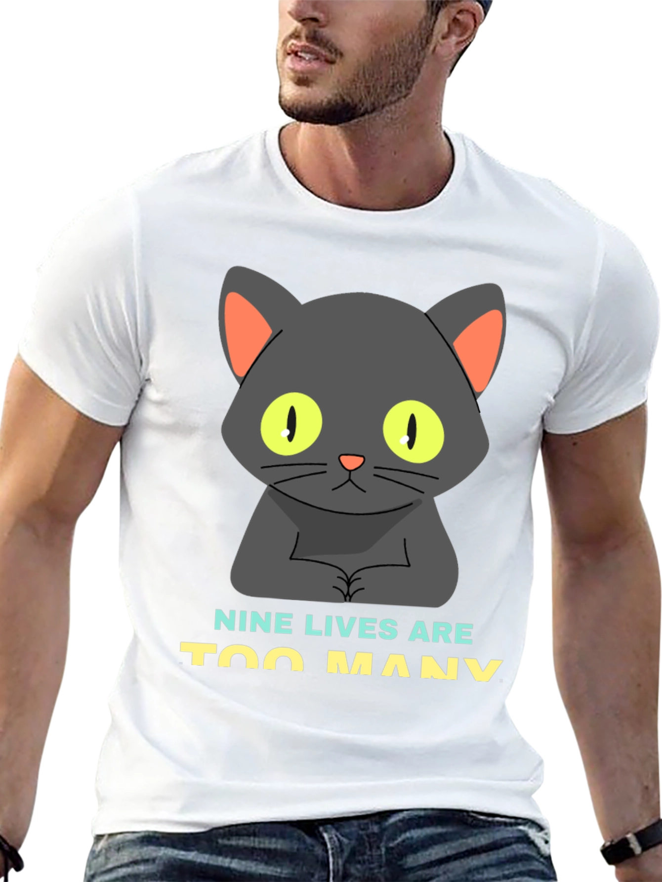 Nine Lives Cat Graphic Tee - Unisex