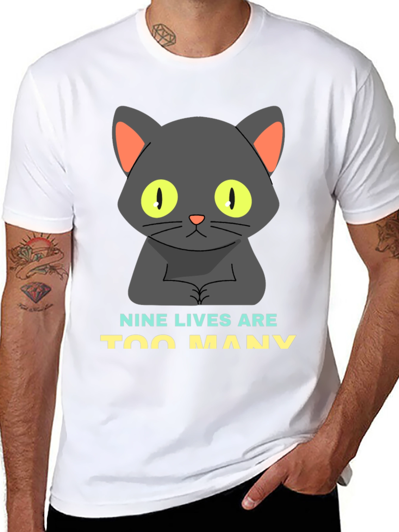 Nine Lives Cat Graphic Tee - Unisex