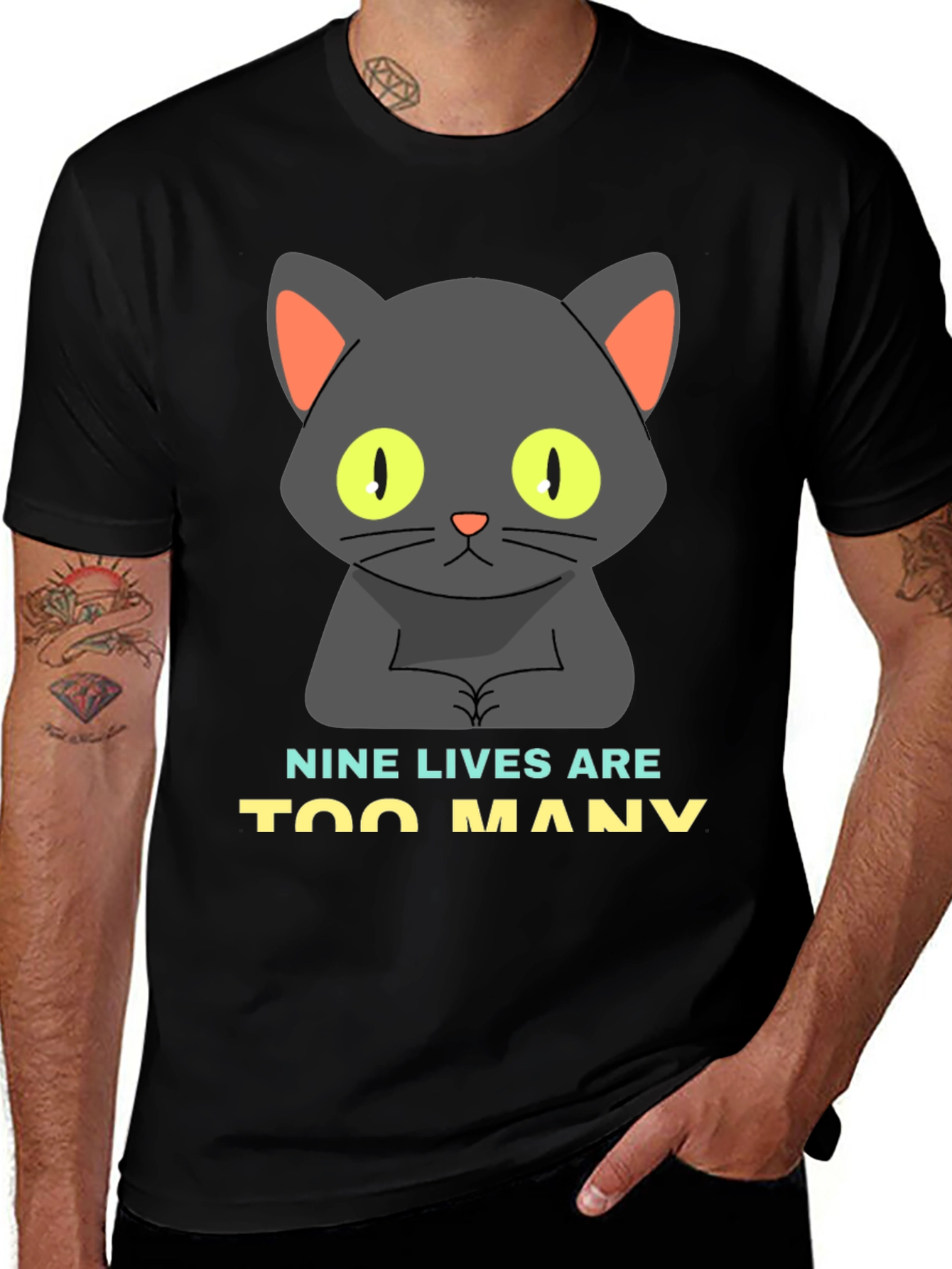 Nine Lives Cat Graphic Tee - Unisex