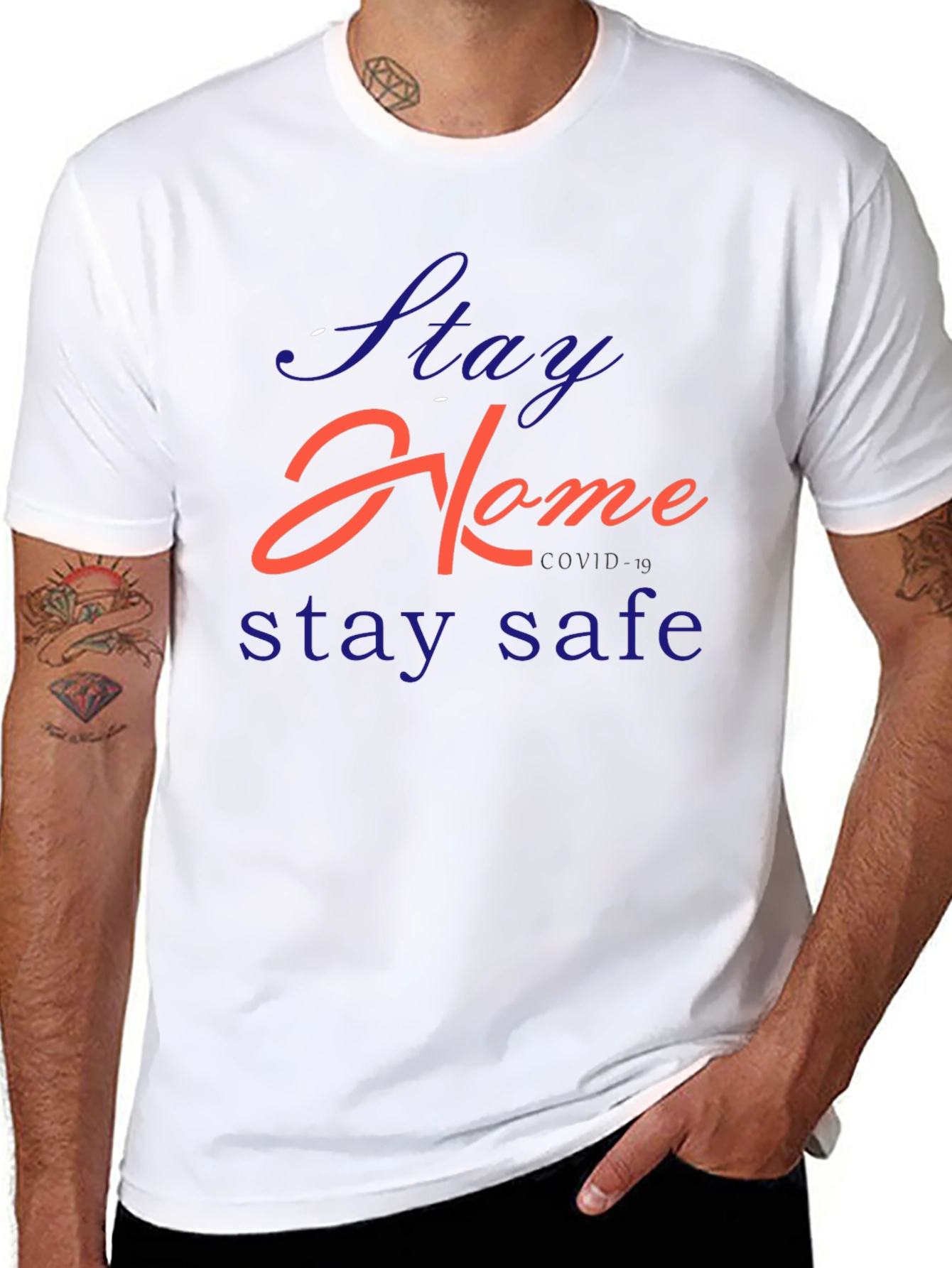 Stay Home Stay Safe Graphic T-Shirt