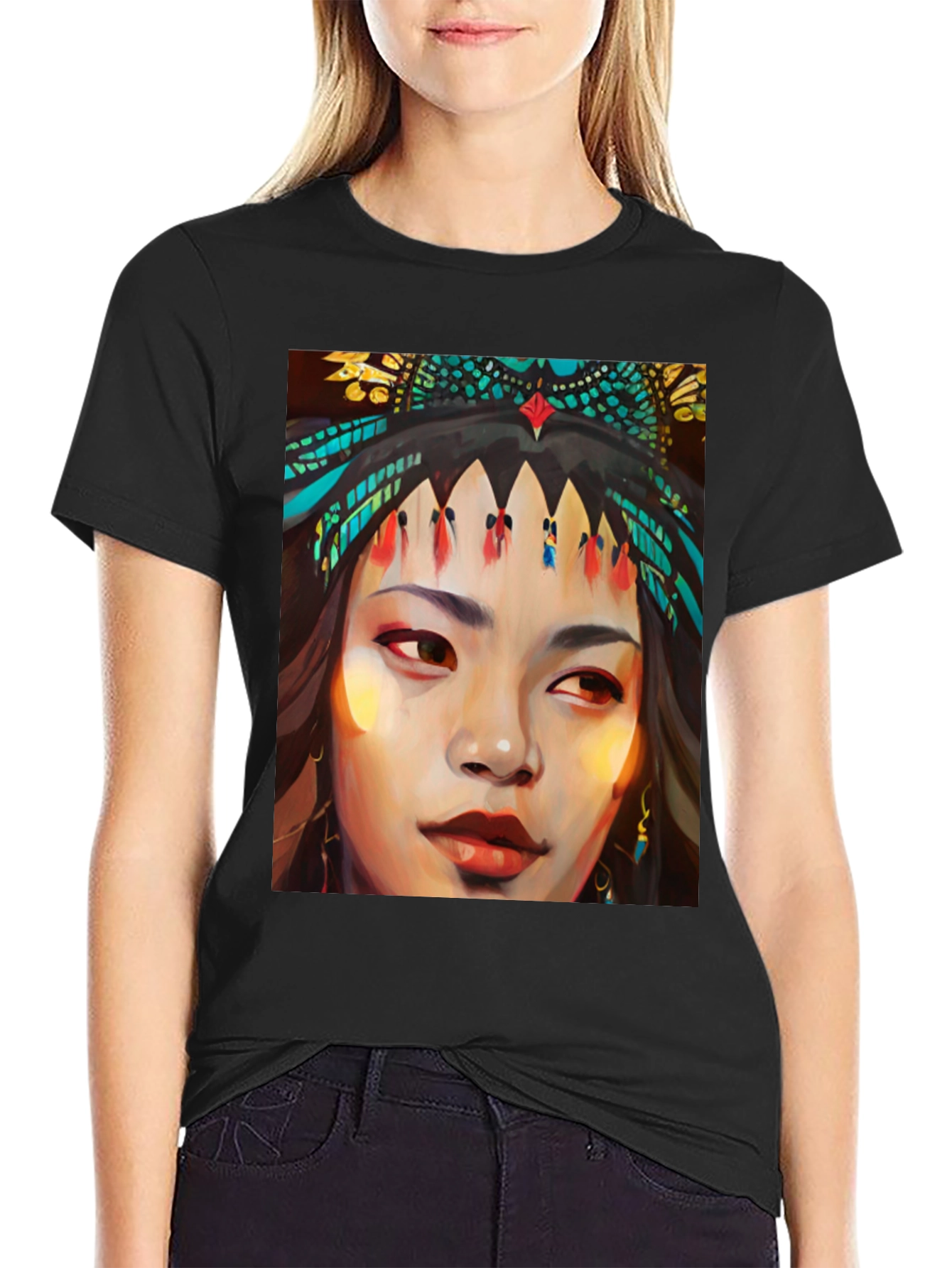 Native Woman Art Graphic T-Shirt
