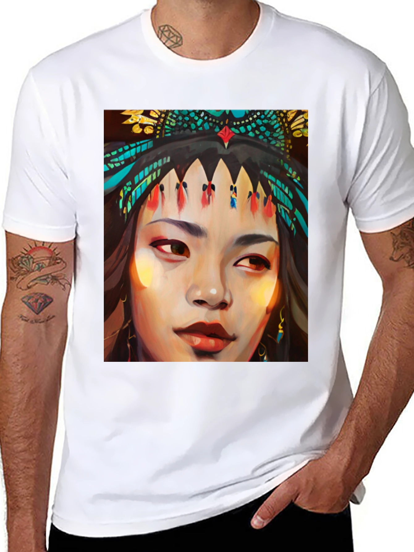 Native Woman Art Graphic T-Shirt