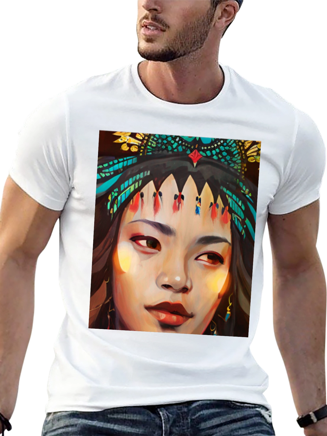 Native Woman Art Graphic T-Shirt