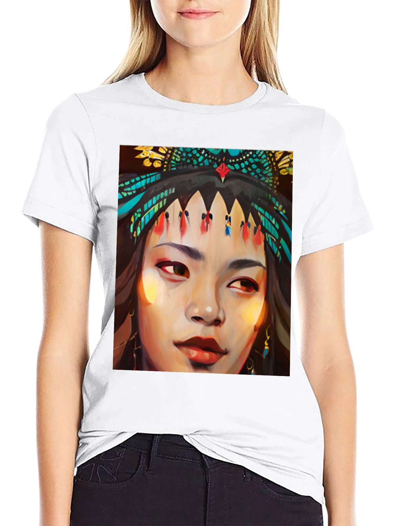 Native Woman Art Graphic T-Shirt
