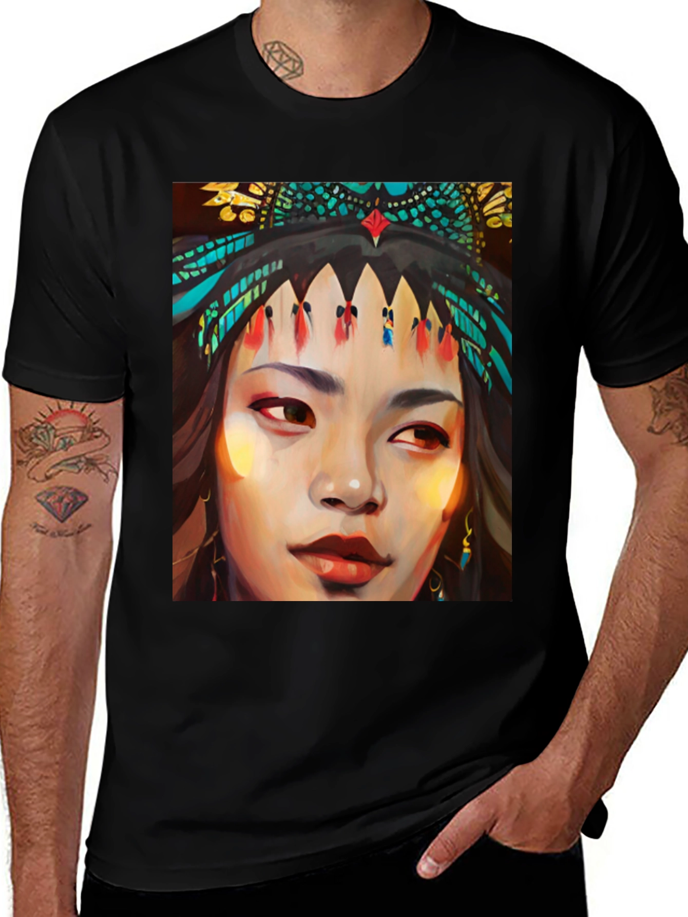 Native Woman Art Graphic T-Shirt